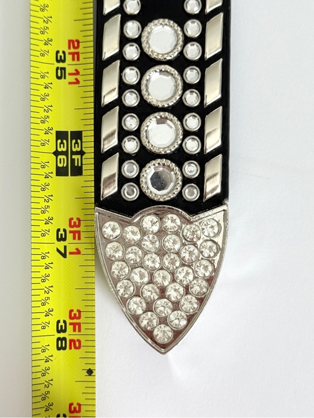 Women's Rhinestone Belt Faux Leather Casual Beaded Small-Medium - Picture 6 of 7